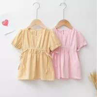 Dress 0-3 Tahun Gaun Baju Bayi Anak Perempuan Korea Korean Girl Puff