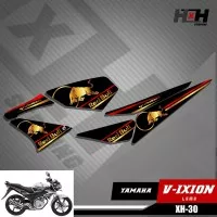 Striping Vixion Old - Variasi Lis Motor Motif Redbull Gold Emas XH30