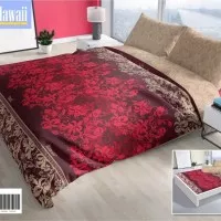 SPREI HAWAII KAZAN No.1 KING 180 SEPRAI BATIK MERAH COKLAT MEWAH