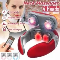 Rechargeable 4 Head Smart Neck Massager W/ Remote Control Neck