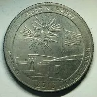 Koleksi Uang koin Amerika Quarter Dollar Tahun 2013 D Fort Mc Henry