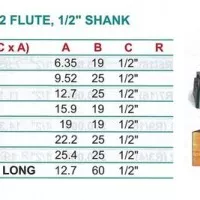 Router Bit Straight Bit 2 Flute 1-2inch x 1-4inch - Wipro 101431