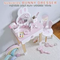 JKT Bunny nunukids Dressing Table Wooden Toys Mainan Meja Rias Dresser