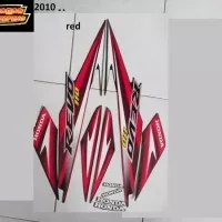 Striping Lis Stiker Motor Honda Revo STD 110 2010 Hitam Merah