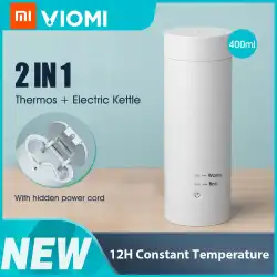 Xiaomi VIOMI Termos Listrik Botol Portable Botol Stainless Steel Pemanas Termal Mug untuk Teh dan Kopi Susu Bubuk Perjalanan Mini ketel 400Ml YM-K0401