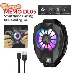 Temoo DL05 Casing Ponsel Radiator Angin Dingin, Kipas Pendingin Ponsel Musim Panas dengan Layar LED USB Tipe-c Sistem Pendingin Gamepad Radiator Penghilang Panas