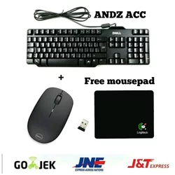 Paket Keyboard Dell 8115 Dan Mouse Wireless Dell WM126 1 set Key Wired dan Mouse Wireless - Black - Blue - Red