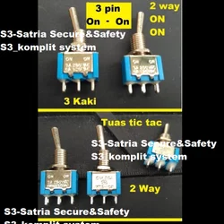 Switch Saklar Toggle 3 pin kaki Tuas on on togel 2 arah 3kaki