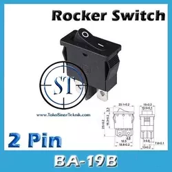 Rocker Switch On Off Saklar Gepeng Kecil 2 Pin Bentuk Pipih BA-19B