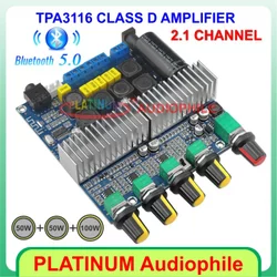 TPA3116 Bluetooth Amplifier Class D 2.1CH 2x50W+100W with NE5532 Tone