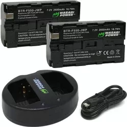 Wasabi Power for Sony NP-F330 & NP-F530 & NP-F550 & NP-F570 Battery 2-Pack & Charger