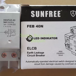 Anti Kontak ELCB Sunfree FEB 40N Disertai Led Indikator SNI