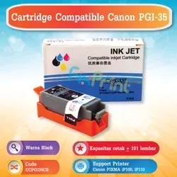 Cartridge Tinta Compatible Canon PGI-35 PGI35 PGI 35 C-PGI35 PG35 PG 35 Black Ink Refill Printer Canon PIXMA IP100 iP110 With Chip
