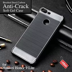 Anti Crack Soft Case Huawei Honor 9 Lite Softcase Jelly Silikon Silicon Casing Cover Gel Sarung Karet Warna Hitam