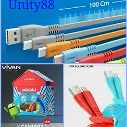 Kabel Data ViVAN CSM100S Micro Usb 1 Meter Original 1M Candy Cable CSM 100S 100cm Warna Warni