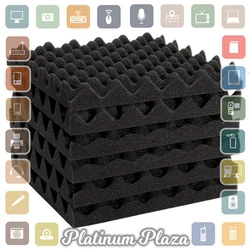 JROD Busa Telur Peredam Suara Acoustic Foam Soundproof Noise Reduction 30x30x4CM 6PCS - SFS1 - Black