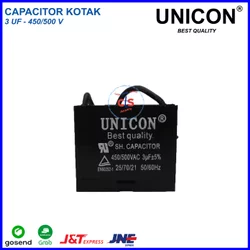 Kapasitor 3 Uf - 450V - Capacitor Kotak Kabel - Spare Part Kipas Angin