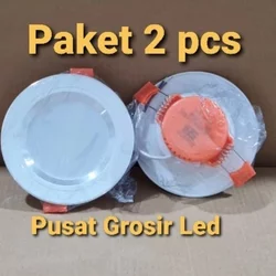 Paket 2 pcs Lampu Downlight 5 watt Tricolour 3 warna Emico