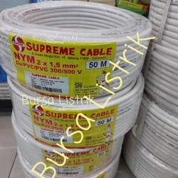 Kabel Listrik Supreme NYM 2 x 1.5 mm Roll 50M