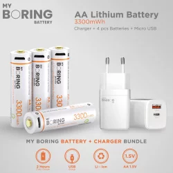 MY BORING USB Rechargeable AA Li-ion Baterai & Wall Charger High Speed