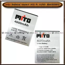 Baterai Mito Impact A10 A250 BA00085 Double Power Batre Batrai HP