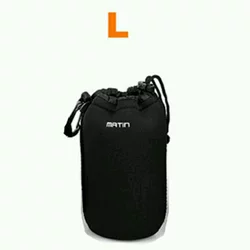 Neoprene Matin Large Camera Lens Pouch Case - Sarung Lensa Kamera - Diameter x Height 90mmx180mm - Size L - Black