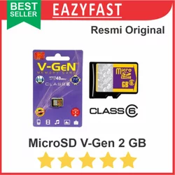 MicroSD Vgen 2GB 2 GB V-Gen Original 6 Micro SD TF Card Kartu MSD Log