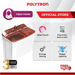 Mesin cuci POLYTRON Primadona Samba 2 tabung 9 Kg PWM 9072N