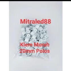 Klem Pipa 20mm Polos Putih Klem Conduit pipa PVC Murah - 1pack 100pcs