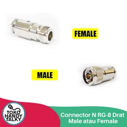 Connector N RG-8 Drat Male atau Female