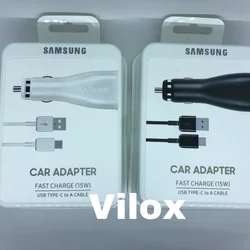 Car charger adapter cas mobil samsung fast charging a 3 5 7 2017 s8 edge dual usb kabel data type C original