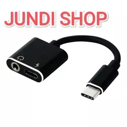 Adapter USB Type C to AUX 3.5mm Headphone USB Type C - W1O33 - Black
