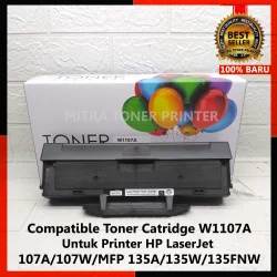 Toner Cartridge Compatible HP W1107A Printer LaserJet HP 107-135-137 Tanpa Chip