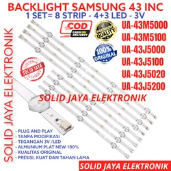 BACKLIGHT SAMSUNG UA 43J5000 43J5100 43M5100 43 INC INCH AK DK UA43J5100 UA43J5000 UA43M5100 BL LAMPU LED 7K 3V 7 KANCING 3 VOLT TV  UA43J5100AK