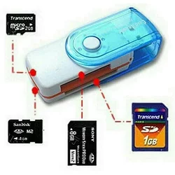 Card Reader 4 Slot Putar USB Baca Memory Card MMC Hp SD Readers Handphone Alat Penyimpananan Document Internal Flash Drive