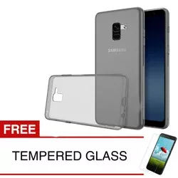Case for Samsung Galaxy A8 Plus 2018 - A730F - Abu-abu - Gratis Tempered Glass - Ultra Thin Soft Case