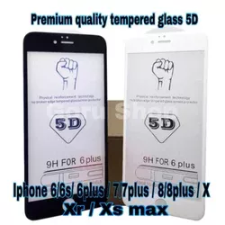 Tempered glass warna full 5D 4D 3D iphone 6 6plus 7 7plus 8 8plus x