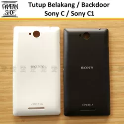 Tutup Belakang Baterai Casing Backdoor Back Door Cover Sony Xperia C Original OEM Warna Hitam Putih C1 C 1
