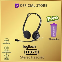 Logitech h370 USB Stereo Headset with Mic Headphone Earphone - Hitam