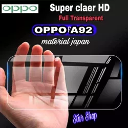 Tempered Glass Oppo A92 Screen Protector anti Gores Kaca Claer HD Super Bening Oppo A92