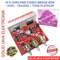 KIT POWER STEREO TDA 2005 80W 12VDC AMPLIFIER PLATINUM TDA2005 TONE CONTROL 12V 12 VOLT DC STRUM AKI ACCU 12V 80 WATT 80W STEREO PLATINUM ASLI