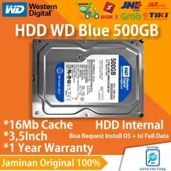Hardisk WD Blue PC 500GB SATA 3.5inch - WESTERN DIGITAL BIRU INTERNAL HDD