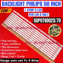 BACKLIGHT TV LED PHILIPS 50PUT6002S 50PUT6002 50PUT6002S/70 LAMPU BL 50PUT 5K 6V 50 INC