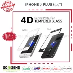 Premium Tempered Glass 4D Full Cover iPhone 7 Plus 5.5inch Warna