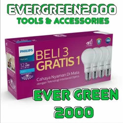 Promosi Paket 4 pcs - 12 Watt Bola Lampu Philips LED 12watt PUTIH Anti Pecah - Promo 12 W - Beli 3 Gratis 1 - 12W from PHILIPS BUKALAPAK EVERGREEN2000