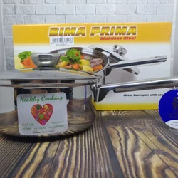 BIMA Prima Saucepan Panci Susu Kompor Induksi Listrik Stainless Steel Masak Indomie Mie Instant Rebus Air Gagang 16Cm