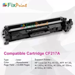 Cartridge Toner Compatible HP CF217A 17A  Printer HP LaserJet Pro M102 MFP M130 M130fw M102a M130a M130nw M102w M130fn