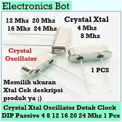 Crystal 12 Mhz Quartz Xtal Oscillator Detak HC-49s Mikrokontroller AVR PLC Kristal Elektronik DIP