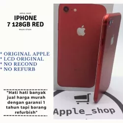 iphone 7 128gb red Second Ex Inter Fullset No Minus