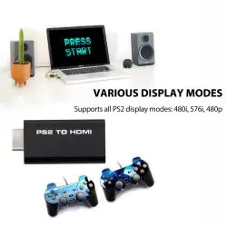 Video Konverter PS2 ke HDMI dengan 3.5mm Port untuk HDTV Adapter Adaptor Converter Sambungan Penyambung Alat Penghubung PS 2 ke TV LED LCD Televisi  FUll HD FullHD Aksesoris Elektronik Gaming Gamers Geming Pees 2 Murah Terbaru